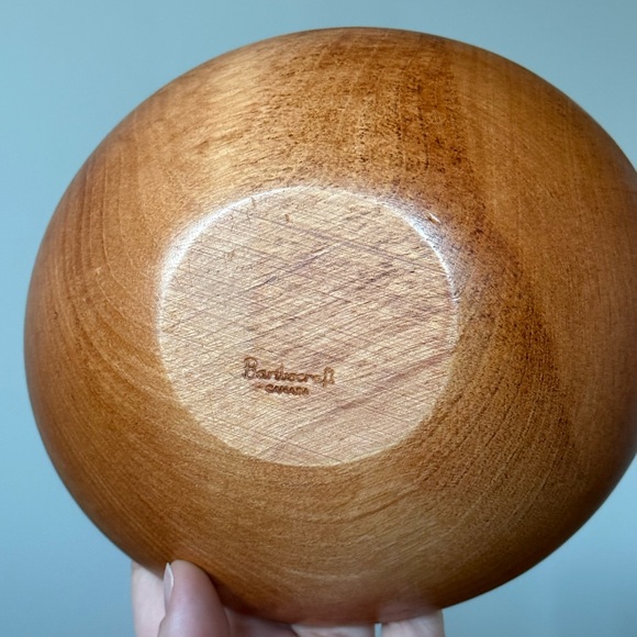 1 60s Baribocraft Canada Maple Wood Vintage Salad Trinket Dish Bowl - Picture 10 of 16